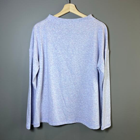 NWT T by Talbots Heathered Purple Bateau Neck Tee Long Sleeve Top Size Large - Picture 1 of 8